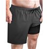 Arcweg Costume da Bagno Uomo Plus Size per Uomini Grandi e Alti con Fodera a Compressione e Tasca con Cerniera, nero, 5XL alto/grande