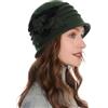 ZLYC Wool Cloche Bucket Hat Cappello da Pescatore, Verde Misto, Taglia Unica Donna