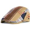 PORSYOND Berretto piatto da uomo Gatsby Ivy Tweed cappello piatto stile vintage regolabile Newsboy cappelli di colore irregolare cappelli da guida per uomo, cachi, Taglia unica
