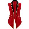 Riismen Donna Giacca da Circo Costume Blazer di Corto Cosplay di Halloween Carnevale Domatore Showman Costumi Festa a Tema Ringmaster Frac Smoking Giacca Rosso S