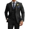 TIJOFA - Completo da uomo a 3 pezzi, slim fit, giacca doppio petto, per matrimoni, balli, eventi formali, cene di lavoro, smoking