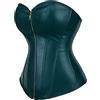 Hengzhifeng Corsetto Viking Corpetto in Pelle con Cerniera L Verde Scuro