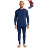 Merino.tech Intimo Termico Uomo Lana Merinos - Completo Termico Uomo Maglia e Pantaloni con Calzini Leggero, Medio, Pesante (Large, Lite 165 Navy)