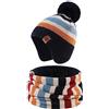 XIAOHAWANG Cappello Dinosauro Sciarpa Cappello Invernale per Bambino Ragazzo Ragazza Cappello Autunnale Riscaldante da 0 a 7 Anni (Marina A Righe Set S, 2-4 Anni)