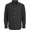 JJ REBEL JREBGAVIN Solid Shirt LS Noos, Nero, S