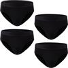 HUNTER&HAWKS URBAN TAILORED Hunter&Hawks Confezione da 4 Slip da Uomo in bambù Taglie S-6XL Intimo Morbido Antibatterico e Traspirante vestibilità Perfetta, Freschi e Asciutti da Uomo Neri Multipack