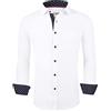 Alex Vando Mens Casual Button Down Camicia Regular Fit Manica Lunga Novità Camicie per Uomo - bianco - XL