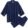 thefancypumpkin Fancy Pumpkin Set da Abito da Uomo in Cotone Giapponese Stile Kimono in Pigiama Set [Navy, M]