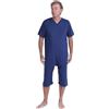 FERRUCCI COMFORT Pigiama tutone Sanitario con Zip per Anziani in Cotone Salute con Manica Corta e Pantalone Corto - 9078 MC PC - Realizzato in Italia (XXL)