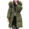 MJGkhiy Piumino Donna Invernale Lungo Curvy Cappotto con Cappuccio In Pelliccia Elegante Caldo Giubbotto Parka Taglie Forti Piumini Abbigliamento Invernali Antivento Giacca Pesante Giubbino con Zip