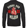 Bughyprint Felpa Girocollo Unisex Tifosi ROSSONERI Curva Sud Milano Hooligans Ultras Ultra, L