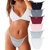 Levao Mutande Donna Cotone, Sexy Pizzo Culotte Slip Mutandine Intimo Underwear Gamba Alta Bikini Hipster Pacco da 6(S-XL)