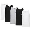 Fruit of The Loom Uomo 5-Pack Athletic Mens Vestaglia Not Applicable, Multicolore (White/Black/Heather Grey 30/36/94), Large