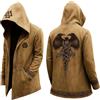 Generico Abbigliamento medievale, da uomo, con cappuccio, mito nordico, per uomo, stampa 3D, cappotto alla moda, giacca da motociclista, felpa per attività all'aria aperta, giacca estiva