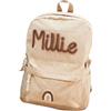 Eiennoai Zaino in velluto personalizzato con nome bambino,Borsa a tracolla personalizzata,Zaino regalo per la scuola con nome intrecciato in corda di cotone - Per bambini
