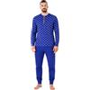 Pigiamiamoci Pigiama Uomo Cotone Lungo Leggero Estivo - Pigiama Lungo Due Pezzi Aperto o Chiuso in 100% Fresco Cotone (IT, Testo, M, Regular, Regular, 3092 Bluette)