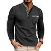 Ryehack Maglietta Uomo Manica Lunga Casual Cotone T-Shirt con Bottoni Polo Golf Maglia Regular Fit S-2XL