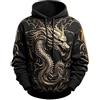 kewing Felpa con Cappuccio Unisex con Tasca e Stampa 3D di Drago Grafica di Creature mitiche in Stile Gotico Vintage