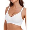 LEYSHE Reggiseno Senza Ferretto Donna Reggiseno Push-Up Senza Cuciture Lovable Reggiseni Reggiseno Senza Ferretto Imbottito Reggiseno Comodo,Bianco,XXL