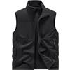 Peuignao Gilet Pile Uomo Giubbotto smanicato Uomo Invernale Gilet Multitasche da Lavoro Uomo Giubbino Smanicato Casual Gilet Imbottito Uomo Reversibile Giacca senza Maniche Giacchetto smanicato Uomo Nero S
