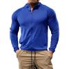 palglg Uomo Sport Felpa con Cappuccio Zip Completa Giacca Leggero Fitness Manica Lunga Asciugatura Rapida Maglie per Corsa Top Blu XL