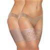 sesto senso 2 Paia Fasce per Cosce Pizzo e Liscio Prevenendo lo Sfregamento con 4 Strisce di Silicone 80-85 3XL Beige nudo