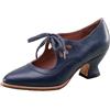 Generico Mary Jane Two Tone Lace Up Chiuso Punta Rotonda Vintage Tacchi 1950 décolleté Anni '20 vittoriane Retro Scarpe Adatta