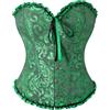 Shyllin Corsetto per Donne, Corpetto Top in Pizzo, Sexy Burlesque Overbust Corsetti Bustino Vintage Gotico Nero,Halloween Carnevale Natale balli feste (IT, Testo, S, Regular, Regular, Dark green)