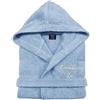 Cieffepi Home Collections SOLO MIO BASIC Accappatoio personalizzato unisex adulto con cappuccio in spugna di puro cotone (S, Celeste)