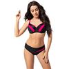 Selente My Secret D8072 Costume Donna Mare/Piscina a 2 Pezzi con Ferretti e Coppe differenziate, Nero/Fucsia, 4C