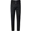 Generic Pantaloni medievali da uomo, stile vintage, gotico, aristocratico, ricamato, broccato, steampunk, vittoriano, Halloween, cosplay, pantaloni dritti, aderenti, da marinaio, Nero , XL