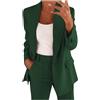 KHIRVWL Completo Tailleur da Donna, 2 Pezzi, Slim Fit, Giacca a Bottone Unico, con Gonna O Pantalone, da Ufficio Completo da Donna con Giacca e Cardigan con Risvolto e Bottoni alla Moda