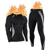 YESWEL Set di biancheria intima termica da uomo, Long Johns e magliette a maniche lunghe, strato base da sci, fondo termico in pile ad asciugatura rapida (M - 3XL), Grigio chiaro, L