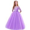 Generico Vestito Elegante da Ragazza Festa Cerimonia Matrimonio Damigella Donna Sposa Prima Comunione Battesimo Carnevale Cocktail Ballerina Prom Abiti Lunghi per Bambini Bambina Fiore Ragazze Vestito Costume
