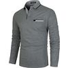 LIUPMWE Manica Lunga da Uomo Puro Cotone Elegante Top Cuciture Classiche Maglietta Commerciale Camicia,A-grigio01,M
