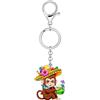 DUOWEI Portachiavi in acrilico carino Hawaii con palma tropicale scimmia portachiavi regalo da spiaggia per donne ragazze chiavi auto portafoglio accessori