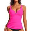 Hanna Nikole Tankini Top da donna, costume da bagno con ferretto, rosso rose, M