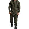 XIXIMAON - Pagliaccetto Uomo, Pigiama Completo con Cappuccio, Zip, Stampa Camouflage, Jumpsuit a Maniche Lunghe in Pile, Abbigliamento Monopezzo, Inverno Caldo, XL
