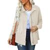 SDGR - Cappotto da donna, in cotone, stile militare, parka, casual, con tasche, giacca, sahariana, sportiva, casual, con cerniera, per la mezza stagione, primavera, Colore: beige., L