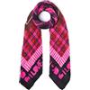 Liu Jo Sciarpa Donna ECS Sciarpa Check PLISSE120X12 Fucsia Scuro Taglia 120xx120