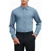 HISDERN Camicia Blu Ciano da Uomo a Maniche Lunghe Camicia da Lavoro in Fibra di bambù Camicia Elegante Causale Non Stirata vestibilità Regolare con Tasca,L