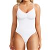 Gotoly Body Modellante Donna Shapewear Modellante Perizoma Bodysuit Spallino Regolabile Shaper Dimagrante Bustier Seamless Fajas (Bianco, XS-ML)