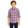 Bienzoe Ragazzi Cotone Plaid Roll Up Camicie