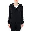 Armani Exchange Felpa con Cappuccio da Donna con Zip, Nero, XS