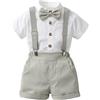 Generico Bimbo Completini e Coordinati Gentiluomo, Fiocco Camicia e Bretelle Pantalocini 4 Pezzi Ragazzi per Matrimoni Compleanni, 1-6 anni/Regalo Neonato Maschio