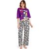 Disney Pigiama Donna - Pigiama Donna Cotone Lungo a Manica Corta S-XL Pigiami Due Pezzi - Regali Donna (Jack Viola/Bianco, XL)