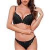 SHEKINI Completi Intimi da Donna Sexy Lingerie Push up Reggiseno e Slip in Pizzo Elegante Reggiseno con Ferretto Fisso Imbottitto Tracolla Regolabile