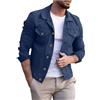 Generico Giubbotto Uomo Primaverile, Giacca Di Jeans Uomo Giubbotto Primaverile Estiva Casual Denim Giubbino Giacche Slim Fit Leggera Jacket Blu Navy, L