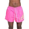 DSQUARED2 Shorts Mare Rosa Fluo da Uomo con Stampa Logo Verde Fluo 46