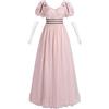 Fiamll Abito vittoriano, da donna, linea ad A, Jane Austen, lungo, vintage, impermeabile, stile impero, abito da sera